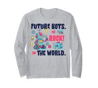 Future Robots Rock The World Graphic Robot Amante Bambini Maglia a Manica