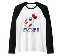Future Scienziato Scienza Razzo Nave Bambini Regalo Astronauta Maglia con Maniche Raglan