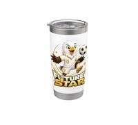 Future Soccer Star Eagle Kicking Football Design Bicchiere termico in acciaio inox doppia parete