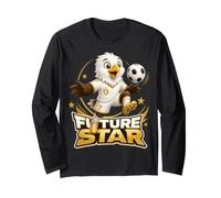 Future Soccer Star Eagle Kicking Football Design Maglia a Manica