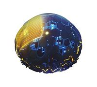 Future strutture a nido d'ape cuffia da impermeabile, cuffia elastica per capelli da bagno protezione ambientale cuffie da bagno per capelli, doppio strato impermeabile cappello da