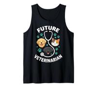 Future Veterinarian Cute Dog And Cat Razza Teste Canotta