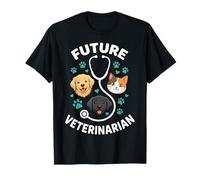 Future Veterinarian Cute Dog And Cat Razza Teste Maglietta