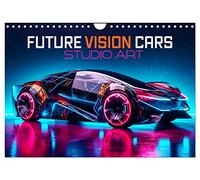 Future Vision Cars-Studio Art (Wandkalender 2026 DIN A4 quer), CALVENDO Monatskalender: Machen Sie sich bereit für die Zukunft. Futuristische Autos zum Anfassen aus der KI.