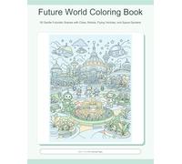 Future World Coloring Book: 50 Gentle Futuristic Scenes with Cities, Robots, Flying Vehicles, and Space Gardens