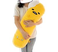 futurecos - Cuscino rotondo in peluche a forma di uovo lungo, colore giallo, giocattolo decorativo per letto, regalo per ragazze e ragazzi, 68 cm