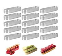 FutureHight 15 stampi per torta, ovali, forati, in acciaio , forma rotonda per torte, mousse, torte, quiche