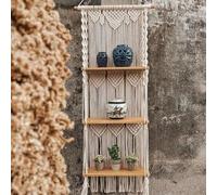 FutureHight Boho macramè, mensola da parete 3 animali, realizzata a mano, con nappa, organizer da parete, galleggiante, per decorazioni per la casa