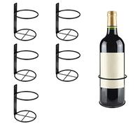 FutureHight Set di 6 supporti da parete in metallo per bottiglie di vino, decorazione da parete con motivi di vino