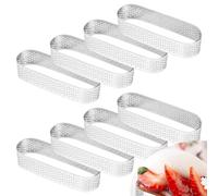 FutureHight Set di 8 stampi ovali per torte di frutta e , in acciaio
