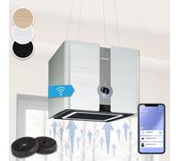 Futurelight Smart - Cappa aspirante a isola, ricircolo, 420 m³/h, LED, acciaio inox