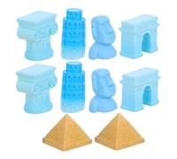 FUTUREORYY 1set Miniature di Edifici Famosi del Mondo Modelli Miniatura di Piramide Torre Pendente di Pisa Statua Moai Arco di e Colonna Romana per Decorazioni Stile Casa delle Bambole e
