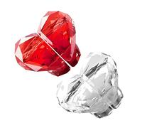 FUTUREORYY 2 Paia Pulsante per Wc a Forma di Cuore Trasparente e Rosso, Maniglia Solleva Coperchio con Adesivo, Pulsante di Scarico Water senza Attrezzi e Adulti, Sostituzione Rapida