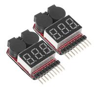 FUTUREORYY 2 pezzi Tester Tensione Batteria Lipo con Allarme Buzzer Bassa Tensione Monitor Portatile per Batterie Rc Controllo per Prevenire Scariche Improvvise