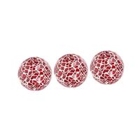 FUTUREORYY 3 Pezzi Decorative Crackle Glass Spheres Artistic Mosaic Balls for Home Decor Elegant Ornaments for Tables Bowls Dining And Living Rooms