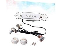 FUTUREORYY 4 corde Pickup per Chitarra Acustica Corde con Preamplificatore Magnetico Controllo Volume Abs Bianco Durevole e Compatibile con Folk Ed Elettrica