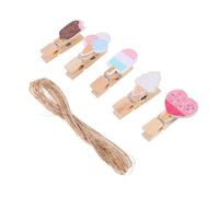 FUTUREORYY 40 Pezzi Mollette Foto Animato in Rosa Clip Portafoto Riutilizzabili per Decorazioni Casa e Artigianato per Memo Note e Immagini