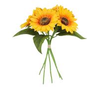 FUTUREORYY 5 steli di girasole artificiali, composizione floreale realistica, per decorazione da tavolo, hotel e ufficio, come decorazione fotografica per matrimoni, decorazione primaverile per la