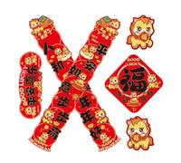 FUTUREORYY 6 Pezzi Adesivi Coppi di Primavera Anno del Cavallo Decorazioni Rosse Resistenti per Porte e Ingressi Facili da Applicare e Rimuovere per Atmosfera Festiva Cinese