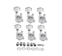 FUTUREORYY 6 pezzi Meccaniche Accordatura Chitarra Elettrica con Blocca Corde Corpo Metallo Resistente e Ingranaggi Interni Pesanti Ricambio per Tuning Pegs Nero e Argento