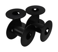 FUTUREORYY Bobine Vuote Design Compatto e Cilindrico in Plastica Nera per Filo da Pesca e Saldatura, 4 Pezzi per Laboratorio e Officina