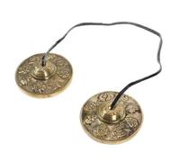 FUTUREORYY Campana in Ottone Per Piatti a Mano Cinghie, Strumento a Percussione Da Meditazione Per Adulti Motivi Propizi, Set Di Piccoli Piatti Etnici Per Rituali e Musiche Tradizionali