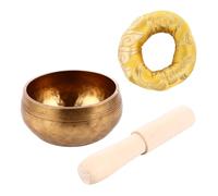 FUTUREORYY Ciotola Tibetana Per Meditazione Yoga Ciotola Spirituale in Rame Set Di Campane Per Meditazione Creazione Di Atmosfera Rilassante Portatile e Facile Da Trasportare
