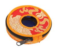 FUTUREORYY Custodia per Campana Nepalese da Meditazione, Borsa Portaoggetti Chiusura a Cerniera, Scatola Compatta per Piatti Tingsha, Design Resistente e Portatile per Uso Buddista