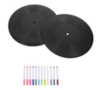 FUTUREORYY Decorazione Murale Vintage Nero in Plastica con Dischi in Vinile da Graffiti e Pennarelli, Leggero e Facile da Installare per Studio Musicale o Arredo Sala Musica