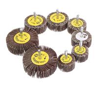 FUTUREORYY Kit 8 Pezzi Mole Abrasive Manico Ruote Lamellari di Ricambio 40-80# per Smerigliatrice Elettrica Testine Abrasive per Levigatura e Lucidatura Professionale in Officina