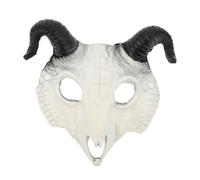 FUTUREORYY Maschera Animale con Corna Capra Bianca Maschera Teschio Demonio per Halloween Accessorio Leggero per Adulto per Feste Tema e Mascherate