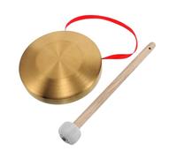 FUTUREORYY Mini Gong Cinese in Rame Lega con Mazzuolo in Legno Strumento Percussione Portatile per Suono Chiaro e Versatile per Decorazioni Musicali