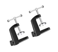 FUTUREORYY Morsetto in Lega di Alluminio Tipo C 2 Pezzi Nero, Portalampada da Tavolo e Base Supporto Microfono Fissaggio Stabile per Uso Domestico, Ufficio e Studio Musicale