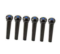 FUTUREORYY Perni Per Corde Di Chitarra in Plastica Neri Pietra Cat's Eye Blu, Set Da 6 Pezzi, Perni Di Fissaggio Ponticello, Accessori Leggeri Per Chitarra Acustica, Per Uso All'aperto