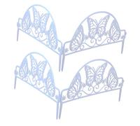 FUTUREORYY Recinzione Di Confine in Plastica Bianca, Bordatura Decorativa Da Giardino 4 Pezzi, Ornamento Paesaggistico Smontabile Per Giardini e Aiuole, Stile Pastorale, Facile Da Montare e Portatile