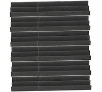 FUTUREORYY Set 12 Pezzi Pannelli Acustici Trapezoidali Antifiamma per Pareti, Trappole per Bassi Angolari per Isolamento Acustico Studio, Materiale Fonoassorbente Nero per Cinema e Ktv