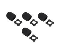 FUTUREORYY Set 4 Pezzi Copertura Protettiva Microfono in Spugna Nera Con Anello Gomma Anti-rotolamento, Manicotto Asta Inferiore Microfono Resistente e Sostitutivo Per Uso Professionale
