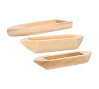 FUTUREORYY Set da 3 Mini Canoe in Legno Grezzo, Piccole Imbarcazioni Decorative per Arredamento Casa, Artigianato Non Finito per Decorazione da Tavolo e Progetti Fai da Te, Dimensioni