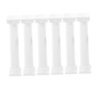 FUTUREORYY Set di 6 Capitelli in Stile Antico Colonna Decorativa in Plastica Bianca per Decorazione Casa e Mobili Soggiorno, Sculture Eleganti per Foto e Scene a Tema Storico