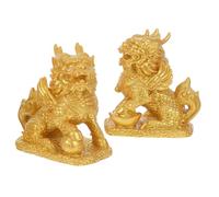 FUTUREORYY Statuette Piccole in Resina Kylin Da Scrivania Feng Shui Statuetta Da Ufficio Guardiana Statua Della Ricchezza Per Soggiorno Decorazione Cinese Per Prosperità
