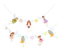 FUTUREORYY Striscione Decorativo per Festa di Compleanno Tema Fata e Fiori Ghirlanda Floreale da Appendere Set da 2 Pezzi per Decorazioni di Compleanni a Tema Fatine e Farfalle