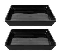 FUTUREORYY Vassoio Raccogli-Acqua Rettangolare per Piante, 2 Pezzi, Sottovaso in Plastica Resistente, 35 CM, per Piante da Giardino e Interni