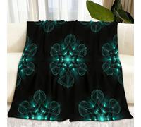 Futurismo Plaid Coperta Pile Nero Bambini Ragazzi Ragazze Plaid Pile Poliedro Geometrico Coperte Flanella, 220 x 240 cm Letto e Divano Blanket Peluche Morbida e Calda