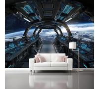 Futurismo Universo Spazio Murale Carta da Parati - Carta da Parati Decorazione Parete per Soggiorno Camera da Letto Cameretta, Blu Scuro Fotografica Mural 200 x 140 cm