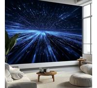 Futurismo Velocità Della Luce Blu Carta Da Parati 3D Fotomurale 450 x 315 cm Blu Murali, Per Soggiorno Divano Tv Hotel A Tema Corridoio Di Lusso Sfondo Dipinto Murale