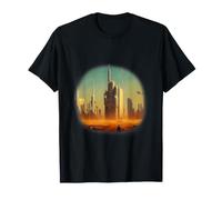 Futuristi Deserti Metropoli 2045 in Cyberpunk Stelo Art Maglietta