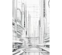 Futuristic Architecture Dotted Sketchbook - Sci-Fi Cityscape Notebook for Creative Design, Drawing, and Journaling