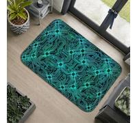 Futuristic Circuit Board Tech Theme Area Tappeto 2' X 3' | Estetica digitale futuristica, decorazione per sala da gioco, motivo tecnico intricato, accenti moderni dello spazio di