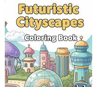 Futuristic Coloring Book for Kids: Cute Robot Cities, Flying Cars & More - Ages 3 to 7