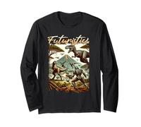 Futuristic Dinosaur Battle Sci Fi Action Art Warrior Maglia a Manica